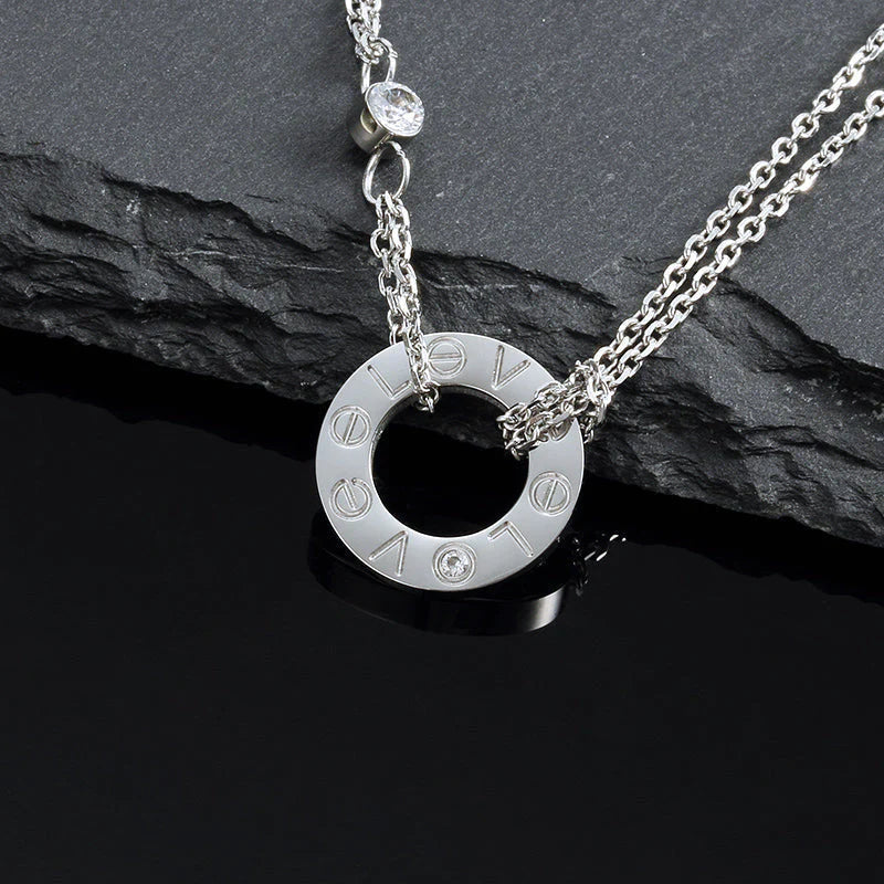 [Elowen Jewels]LOVE NECKLACE 16MM 2 DIAMONDS
