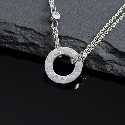 [Elowen Jewels]LOVE NECKLACE 16MM 2 DIAMONDS