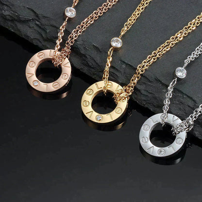 [Elowen Jewels]LOVE NECKLACE 16MM 2 DIAMONDS