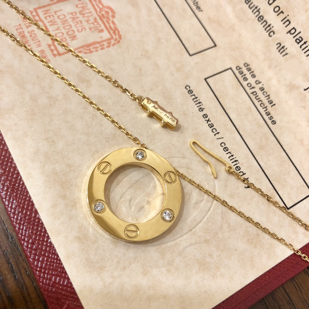 [Elowen Jewels]LOVE NECKLACE 16MM 3 DIAMONDS