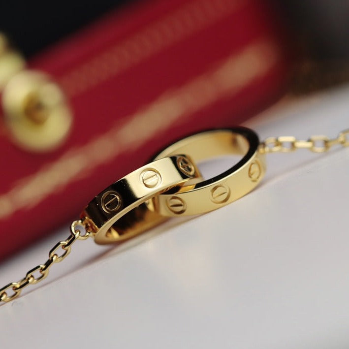 [Elowen Jewels]LOVE NECKLACE DOUBLE RING GOLD