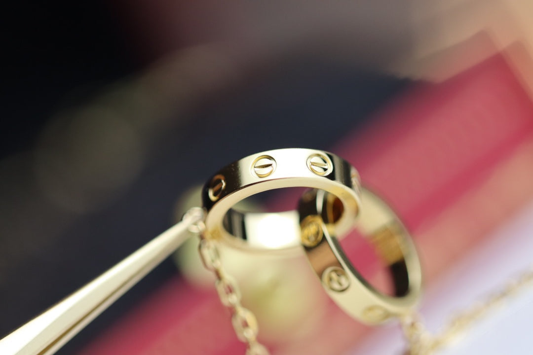 [Elowen Jewels]LOVE NECKLACE DOUBLE RING GOLD