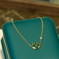 [Elowen Jewel]SUN MALACHITE 1 DIAMOND PINK GOLD BRACELET