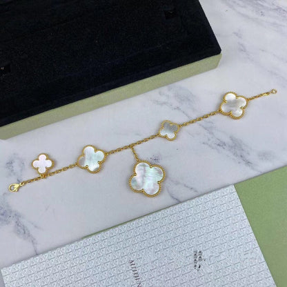 [Elowen Jewels]MAGIC CLOVER MOP GOLD BRACELET 5 MOTIFS