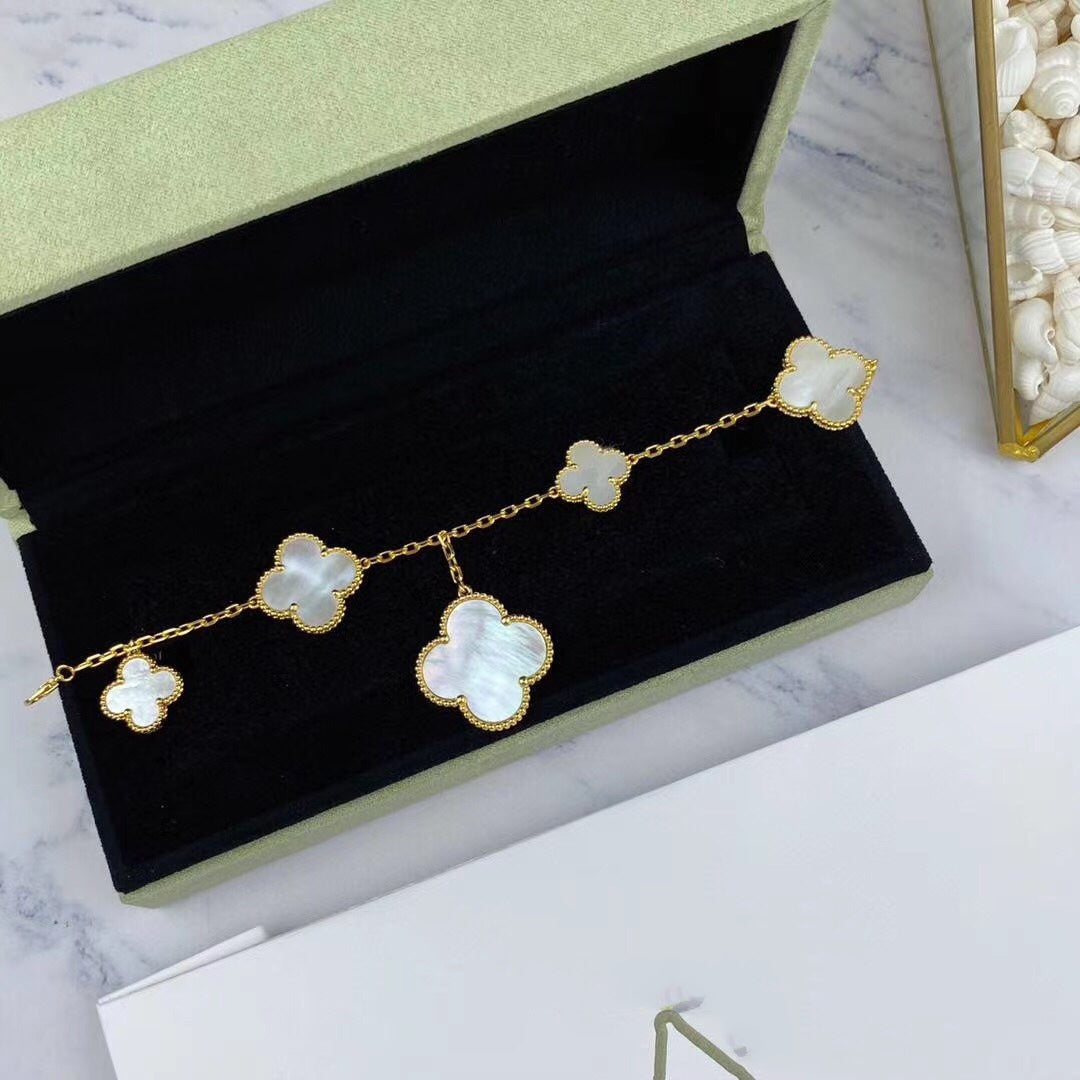 [Elowen Jewels]MAGIC CLOVER MOP GOLD BRACELET 5 MOTIFS