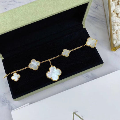 [Elowen Jewels]MAGIC CLOVER MOP GOLD BRACELET 5 MOTIFS