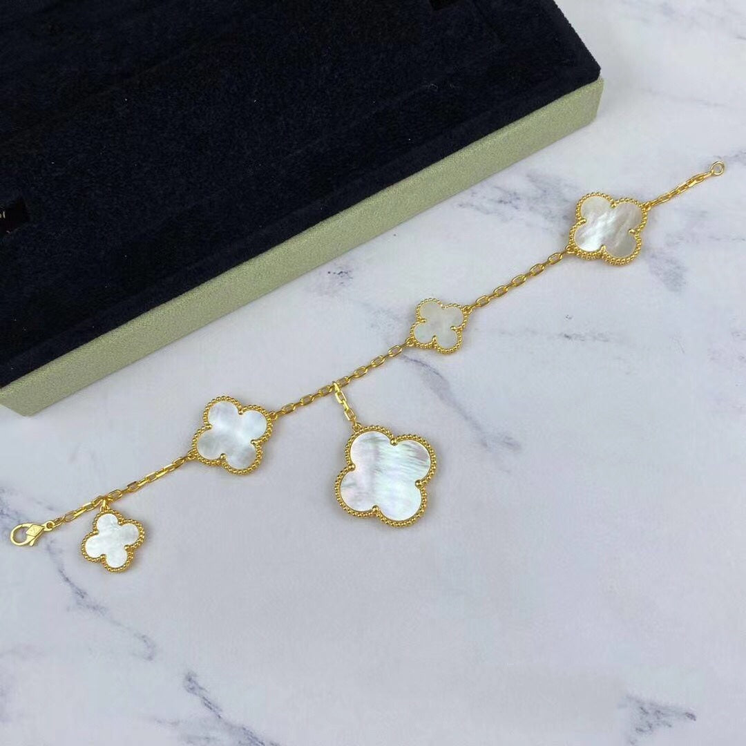 [Elowen Jewels]MAGIC CLOVER MOP GOLD BRACELET 5 MOTIFS