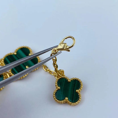 [Elowen Jewels]MAGIC CLOVER MALACHITE GOLD BRACELET 5 MOTIFS
