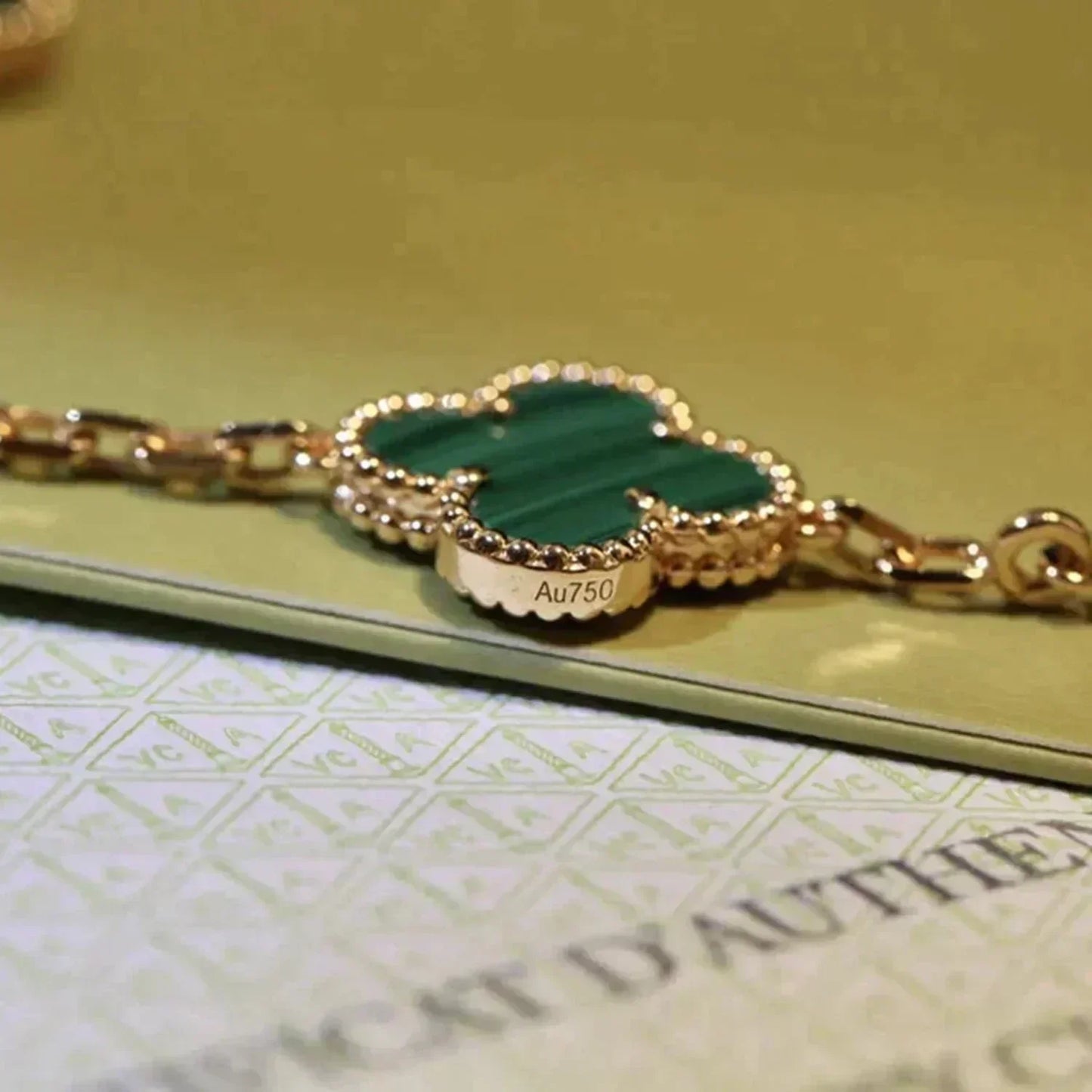 [Elowen Jewels] CLOVER 5 MOTIF MALACHITE BRACELET COLLECTION