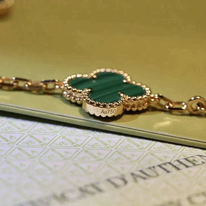 [Elowen Jewels] CLOVER 5 MOTIF MALACHITE BRACELET COLLECTION