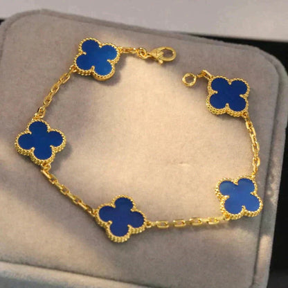 [Elowen Jewels] CLOVER 5 MOTIF BLUE AGATE BRACELET COLLECTION