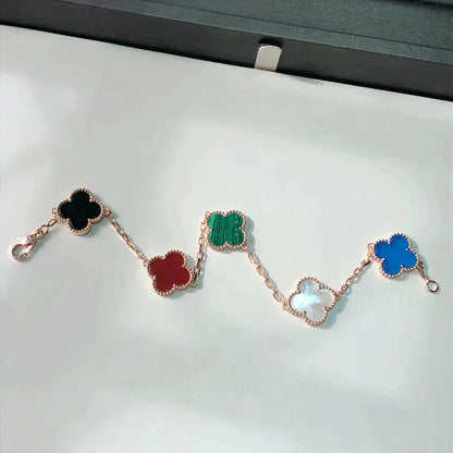 [Elowen Jewels]CLOVER 5 MOTIFS MULTICOLOR BRACELET