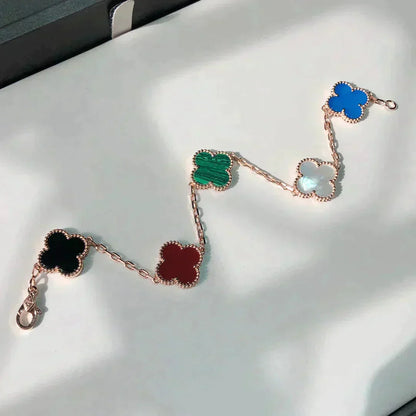 [Elowen Jewels]CLOVER 5 MOTIFS MULTICOLOR BRACELET