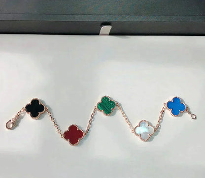 [Elowen Jewels]CLOVER 5 MOTIFS MULTICOLOR BRACELET