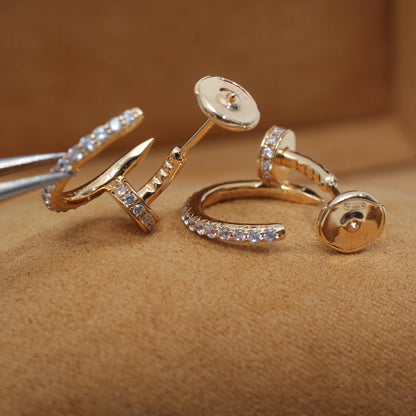 [Elowen Jewels]JUSTE EARRINGS 12.75MM PINK GOLD DIAMOND