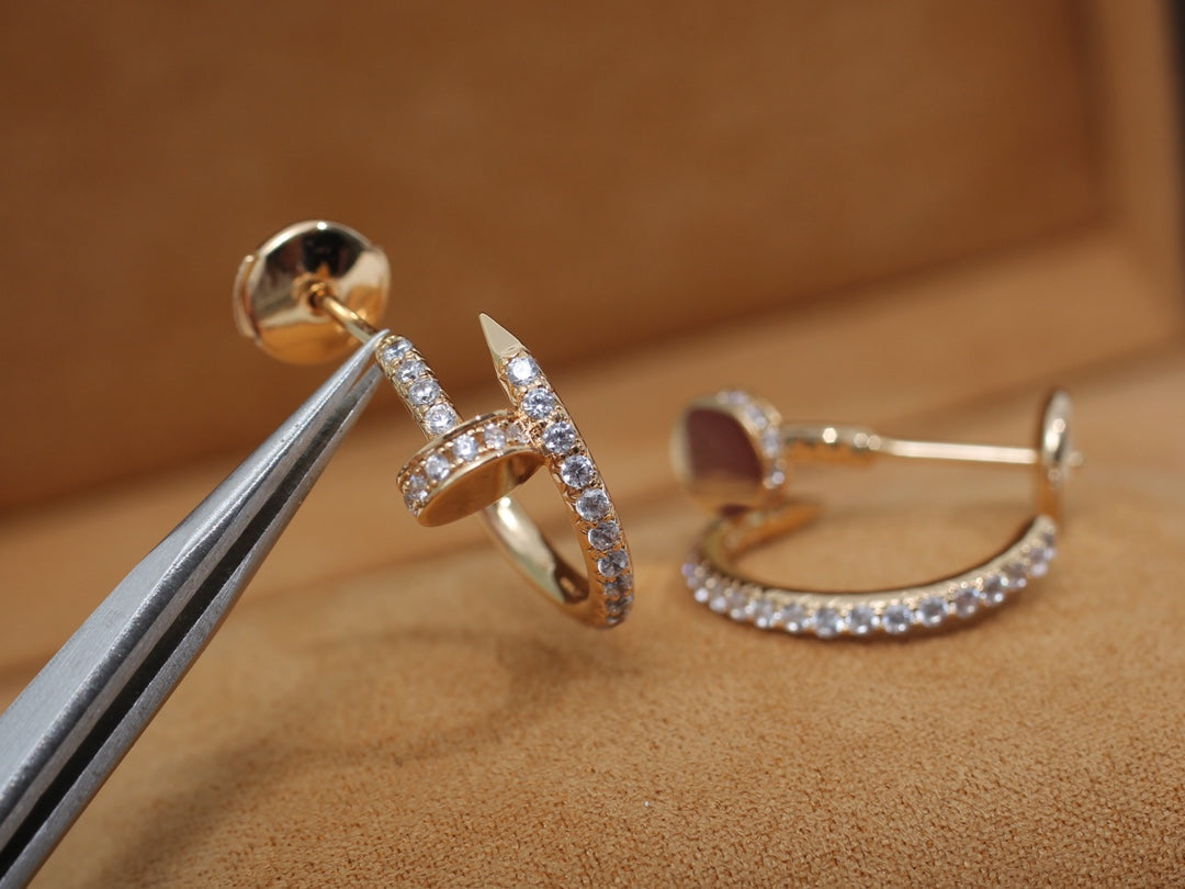 [Elowen Jewels]JUSTE EARRINGS 12.75MM PINK GOLD DIAMOND