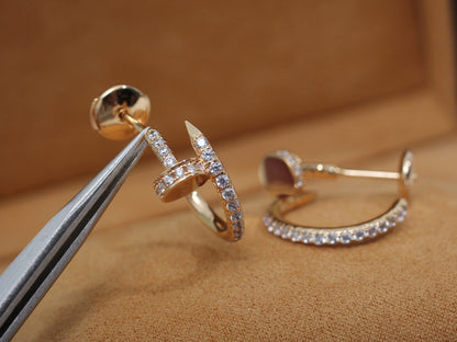 [Elowen Jewels]JUSTE EARRINGS 12.75MM PINK GOLD DIAMOND