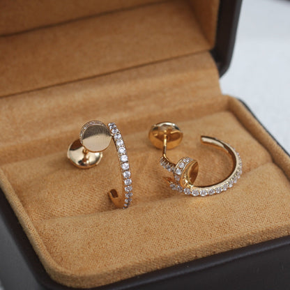 [Elowen Jewels]JUSTE EARRINGS 12.75MM PINK GOLD DIAMOND