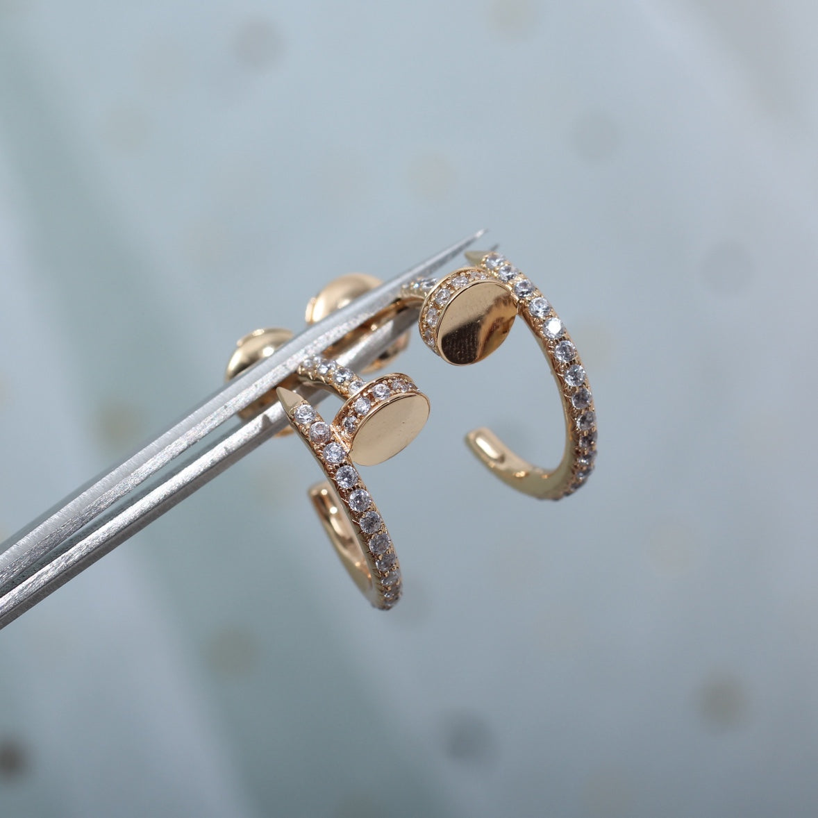 [Elowen Jewels]JUSTE EARRINGS 12.75MM PINK GOLD DIAMOND