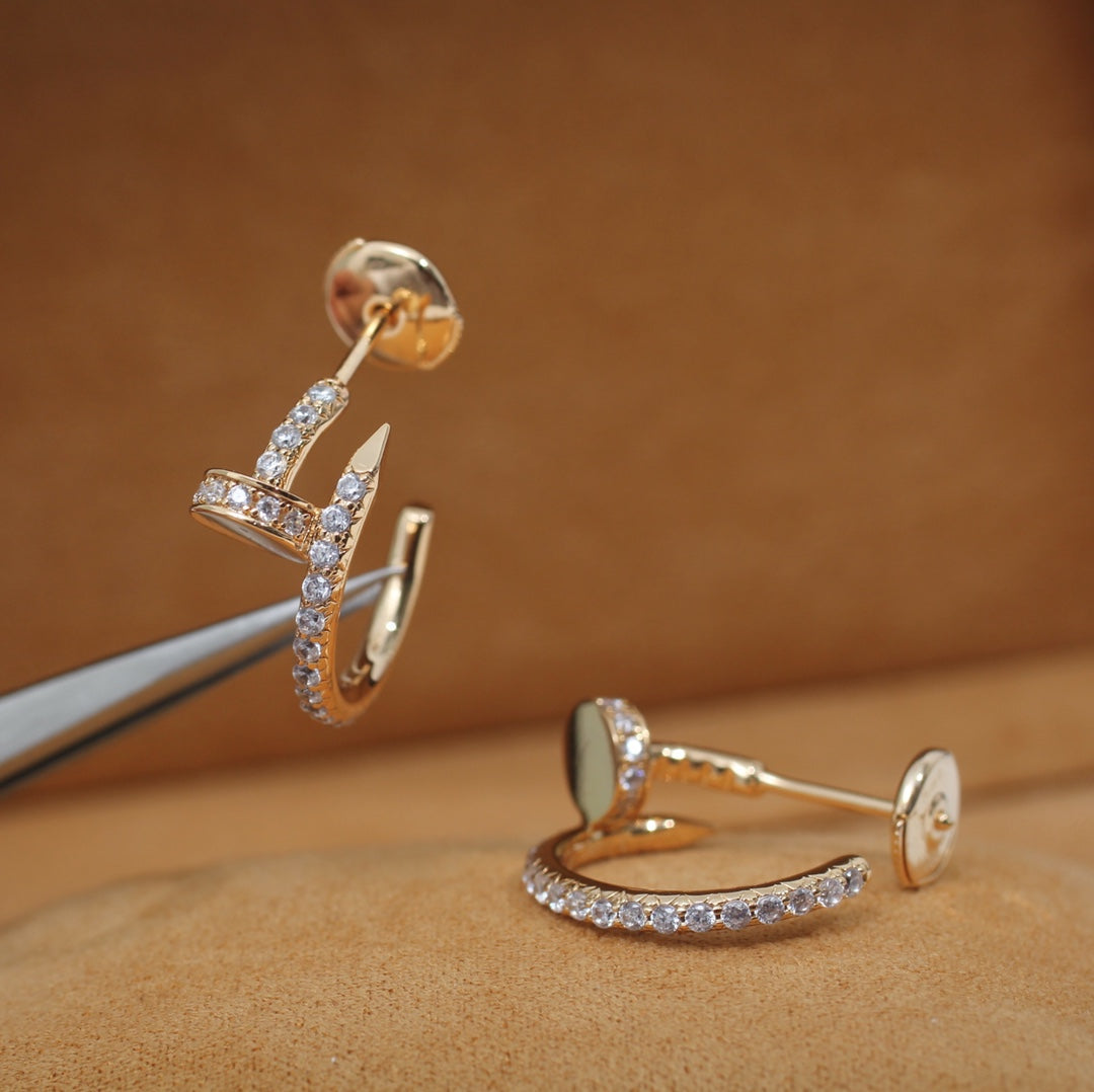 [Elowen Jewels]JUSTE EARRINGS 12.75MM PINK GOLD DIAMOND