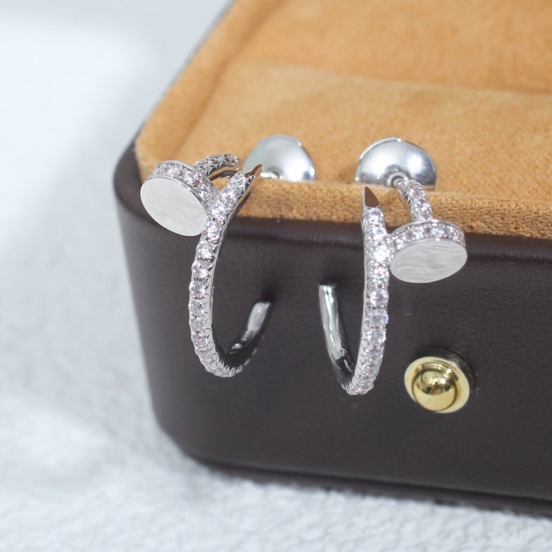[Elowen Jewels]JUSTE EARRINGS 12.75MM SILVER DIAMOND