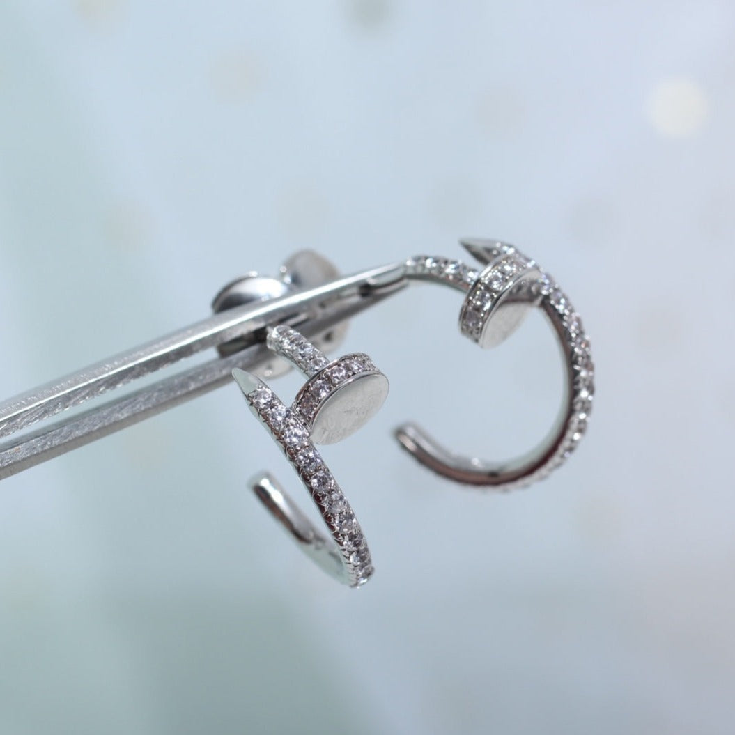 [Elowen Jewels]JUSTE EARRINGS 12.75MM SILVER DIAMOND
