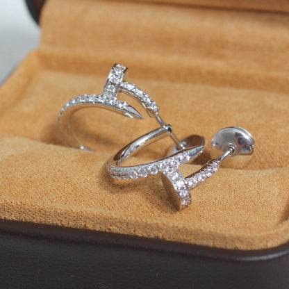 [Elowen Jewels]JUSTE EARRINGS 12.75MM SILVER DIAMOND
