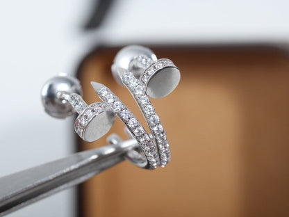 [Elowen Jewels]JUSTE EARRINGS 12.75MM SILVER DIAMOND