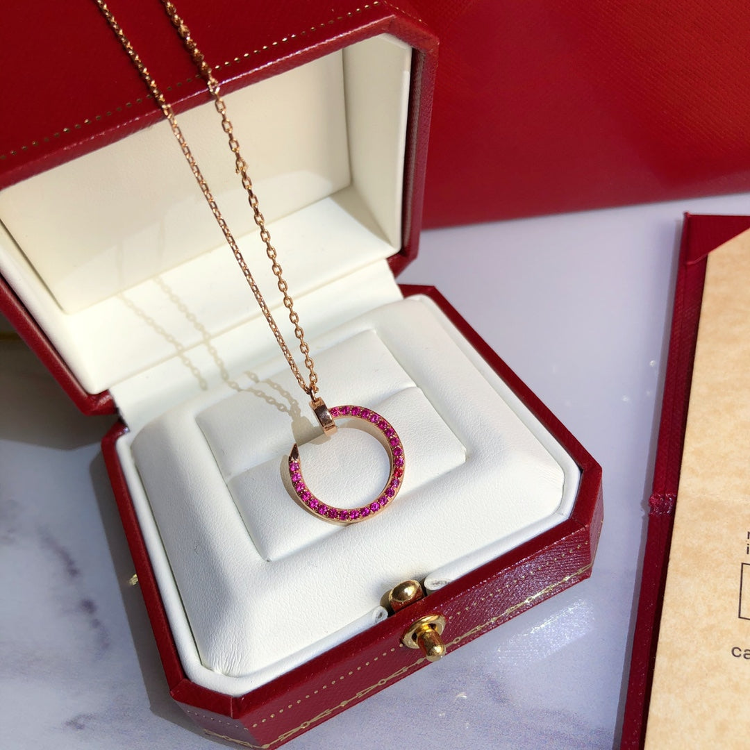 [Elowen Jewels]JUSTE NECKLACE GOLD RED DIAMONDS