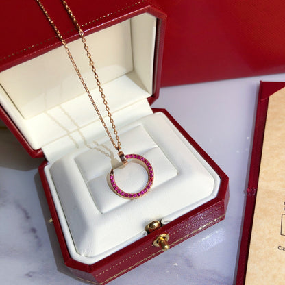 [Elowen Jewels]JUSTE NECKLACE GOLD RED DIAMONDS