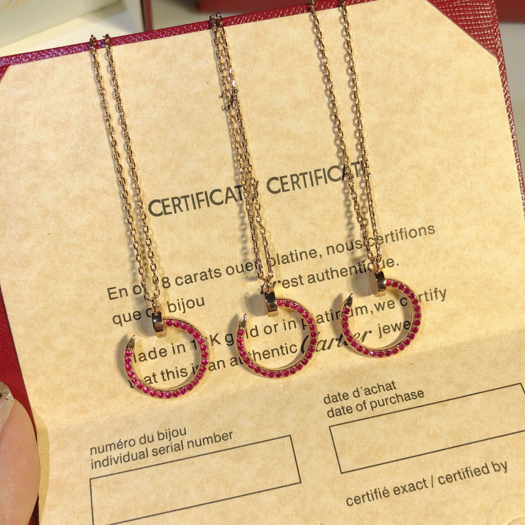 [Elowen Jewels]JUSTE NECKLACE GOLD RED DIAMONDS