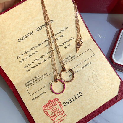[Elowen Jewels]JUSTE NECKLACE GOLD RED DIAMONDS