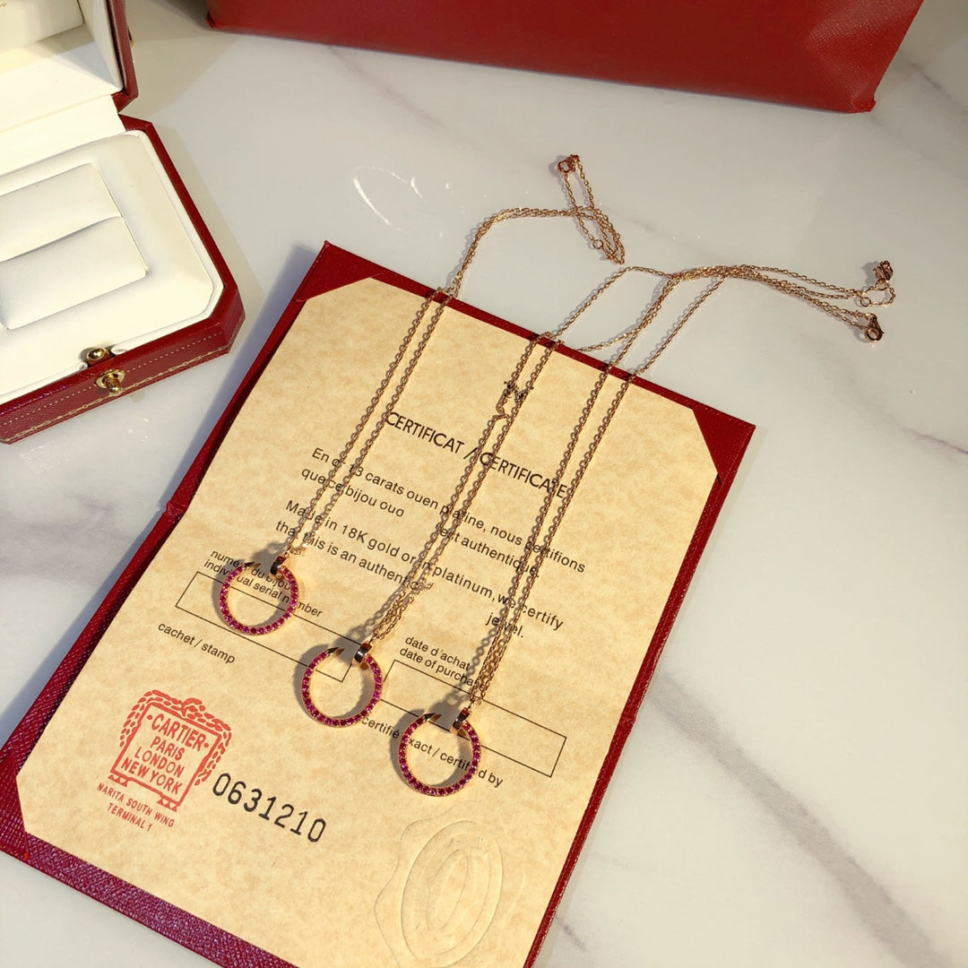 [Elowen Jewels]JUSTE NECKLACE GOLD RED DIAMONDS