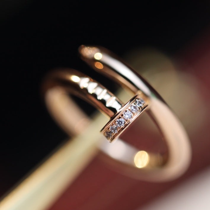 [Elowen Jewels]JUSTE RING 2.65MM PINK GOLD DIAMOND