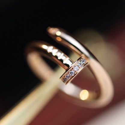 [Elowen Jewels]JUSTE RING 2.65MM PINK GOLD DIAMOND