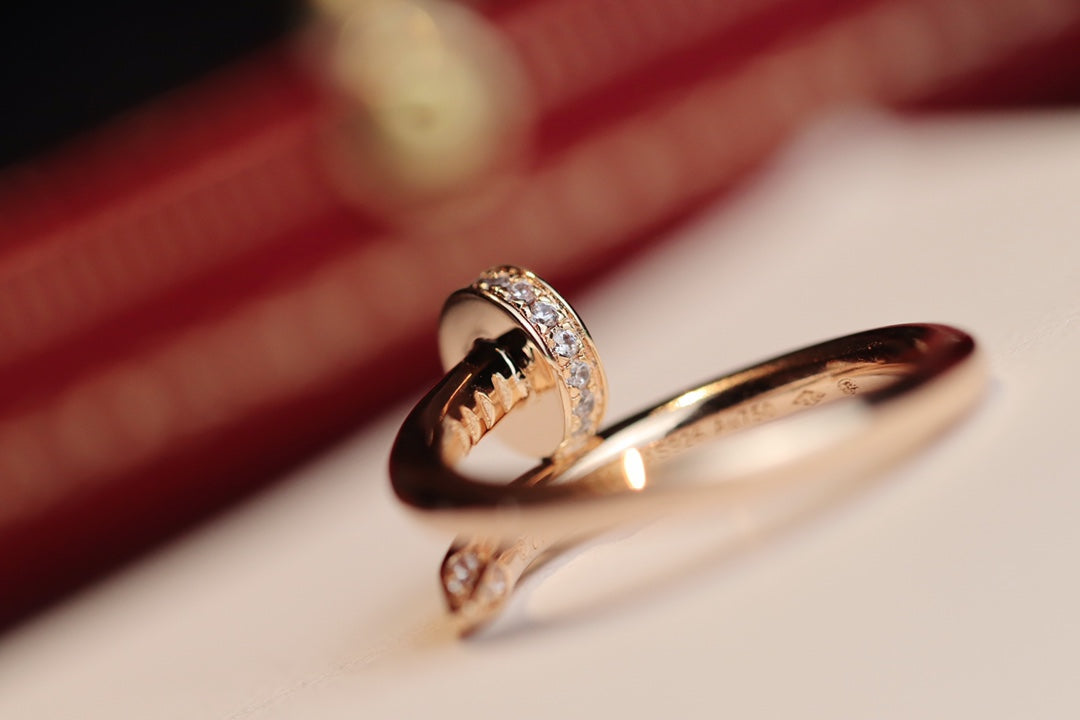 [Elowen Jewels]JUSTE RING 2.65MM PINK GOLD DIAMOND
