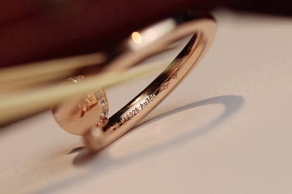 [Elowen Jewels]JUSTE RING 2.65MM PINK GOLD DIAMOND