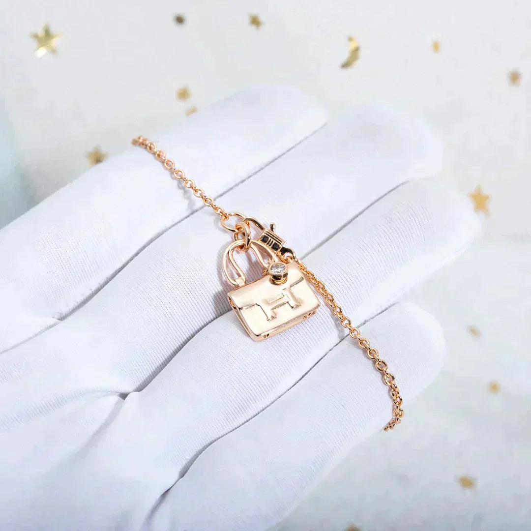 [Elowen Jewels]AMULETTE PEDANT ROSE GOLD NECKLACE