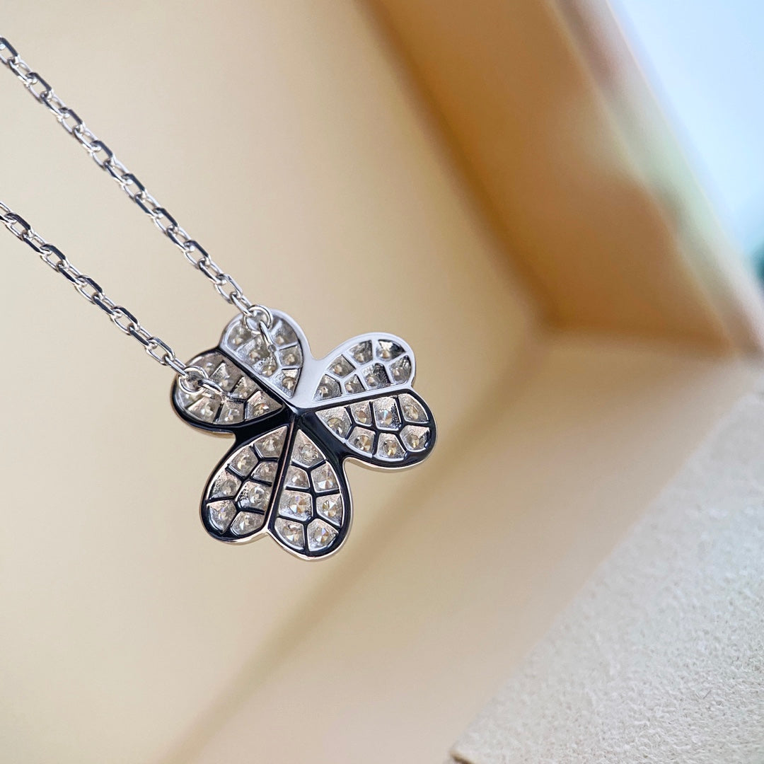 [Elowen Jewels]CLOVER DIAMOND NECKLACE SILVER