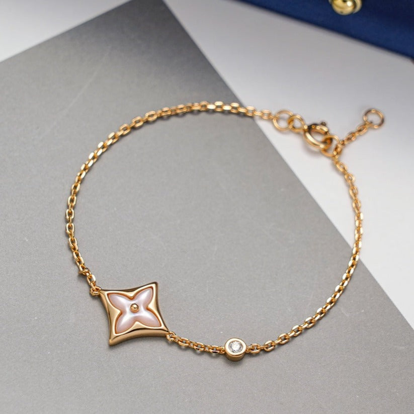 [Elowen Jewels]STAR 1 DIAMOND PINK GOLD BRACELET