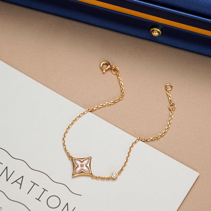 [Elowen Jewels]STAR 1 DIAMOND PINK GOLD BRACELET