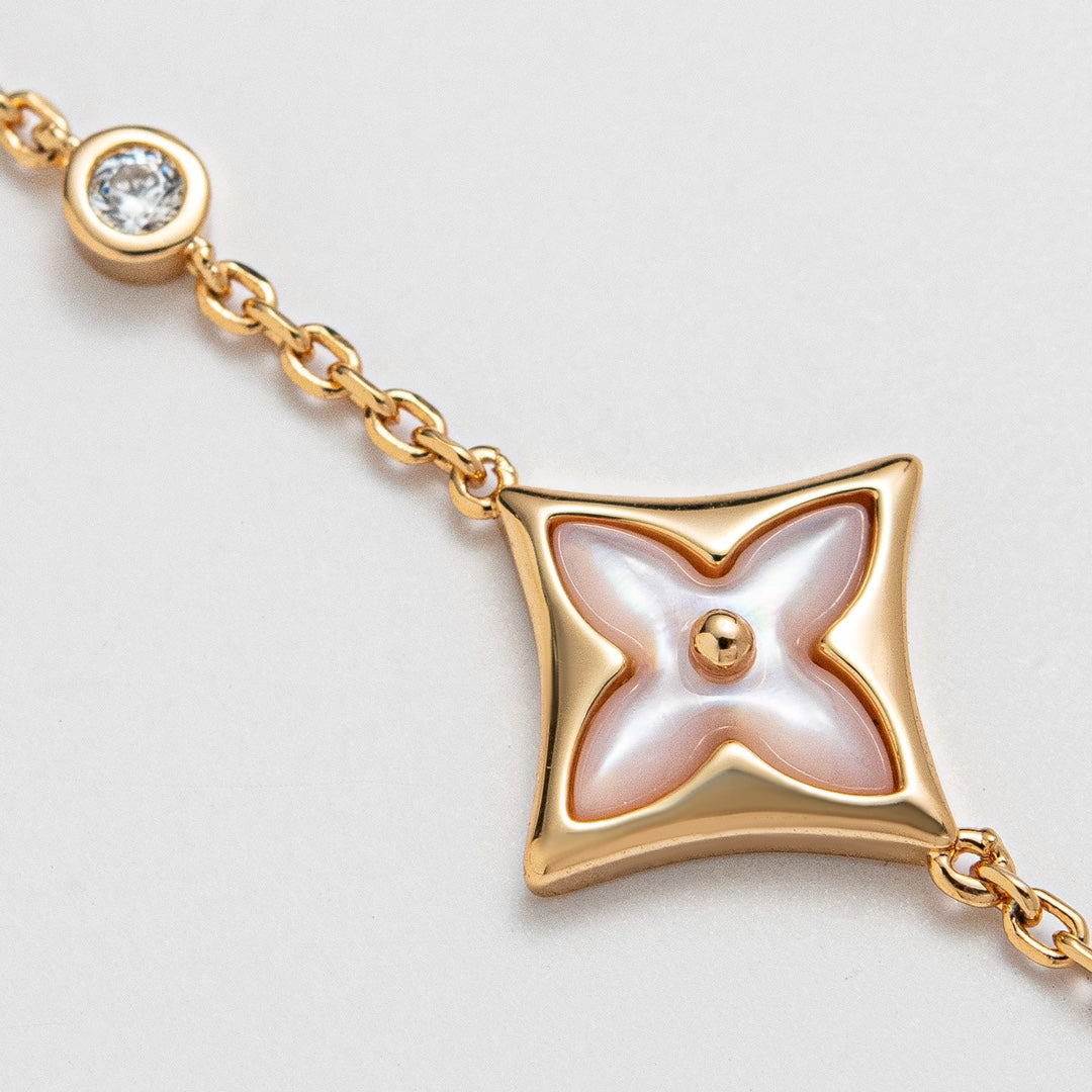 [Elowen Jewels]STAR 1 DIAMOND PINK GOLD BRACELET
