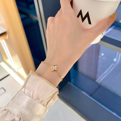 [Elowen Jewels]STAR 1 DIAMOND PINK GOLD BRACELET