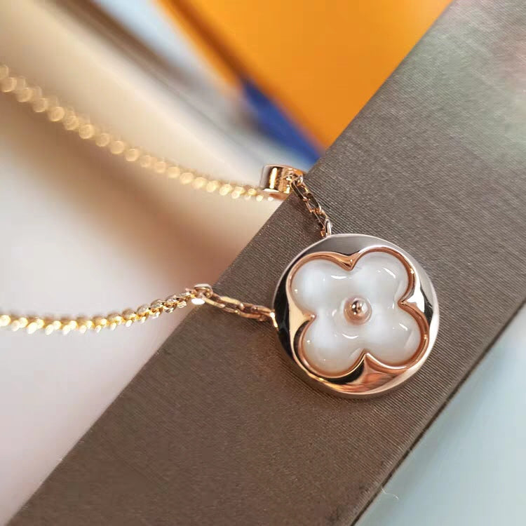 [Elowen Jewels]SUN MOP GOLD 1 DIAMOND NECKLACE