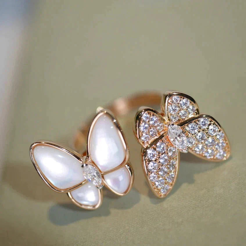 [Elowen Jewels]TWIN BUTTERFLY DIAMOND MOP RING