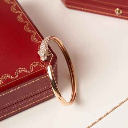 [Elowen Jewels]PANTHERE ROSE GOLD DIAMOND OPEN BRACELET