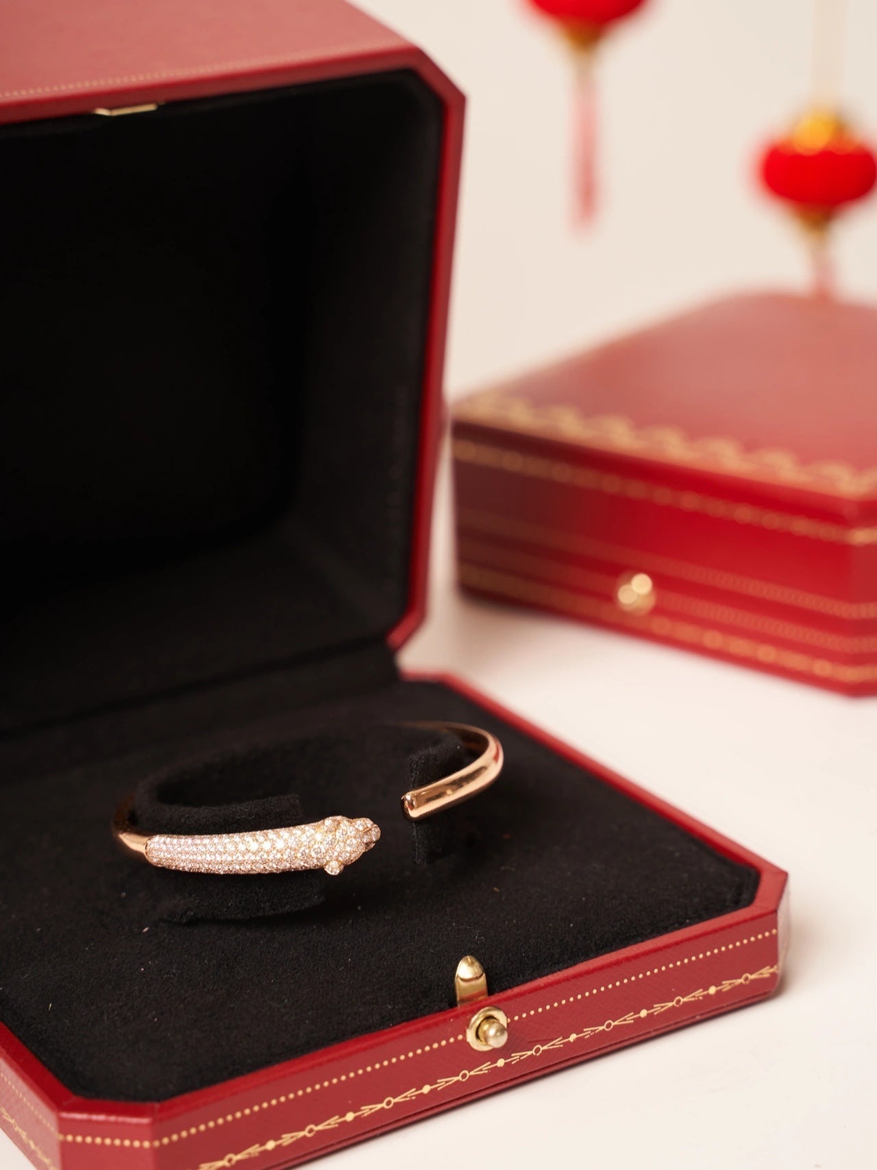[Elowen Jewels]PANTHERE ROSE GOLD DIAMOND OPEN BRACELET