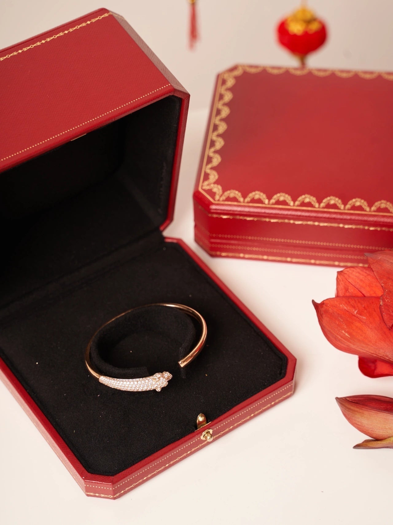 [Elowen Jewels]PANTHERE ROSE GOLD DIAMOND OPEN BRACELET