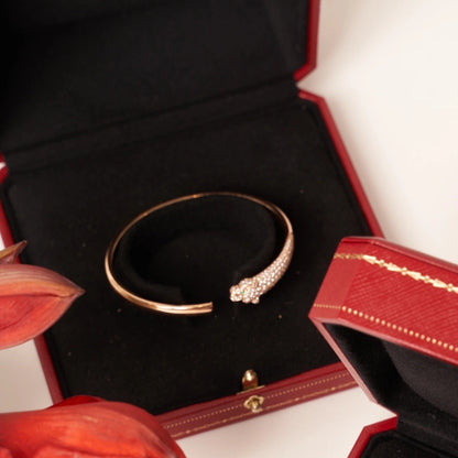 [Elowen Jewels]PANTHERE ROSE GOLD DIAMOND OPEN BRACELET
