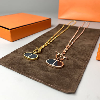 [Elowen Jewels]CHAINE VERSO BLACK CERAMIC NECKLACE